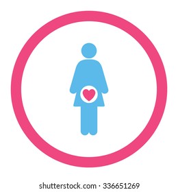 Fertility vector icon. Style is bicolor flat rounded symbol, pink and blue colors, rounded angles, white background.