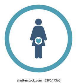 Fertility vector icon. Style is bicolor flat rounded symbol, cyan and blue colors, rounded angles, white background.