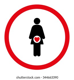 Fertility vector icon. Style is bicolor flat rounded symbol, intensive red and black colors, rounded angles, white background.