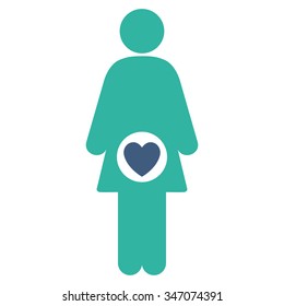 Fertility vector icon. Style is bicolor flat symbol, cobalt and cyan colors, rounded angles, white background.