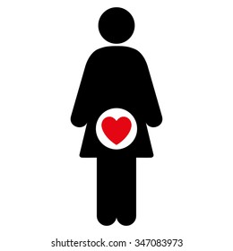 Fertility vector icon. Style is bicolor flat symbol, intensive red and black colors, rounded angles, white background.