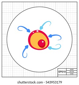 Fertilization Concept with Ovum Icon