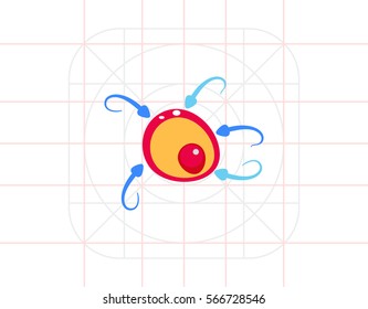 Fertilization Concept with Ovum Icon