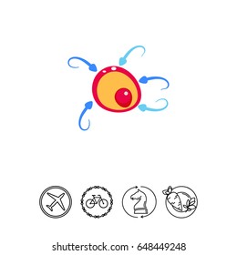 Fertilization Concept with Ovum Icon