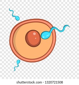 Fertilization of egg icon in cartoon style isolated on background for any web design 