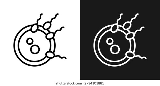Fertilization Icon In Black And White Line Style