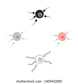 Fertilization icon in cartoon,black style isolated on white background. Pregnancy symbol stock vector illustration.