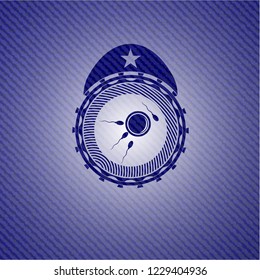 fertilization icon with denim texture