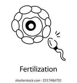 Icono de fertilización diseñado en estilo incompleto 