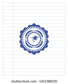 fertilization icon draw (pen strokes). Blue ink. Vector Illustration. Detailed.