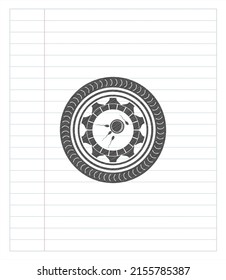 dibujo del icono de fertilización con efecto lápiz. Ilustración vectorial. Detallado. 