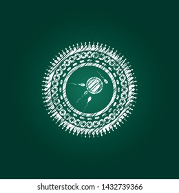 fertilization icon drawn chalk emblem, retro style, chalk or chalkboard texture