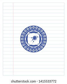 fertilization icon drawn with pen. Blue ink. Vector Illustration. Detailed.