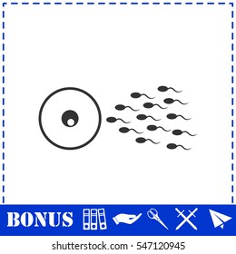 Fertilization icon flat. Simple vector symbol and bonus icon