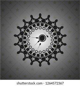 fertilization icon inside black emblem. Vintage.