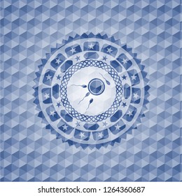 fertilization icon inside blue polygonal badge.