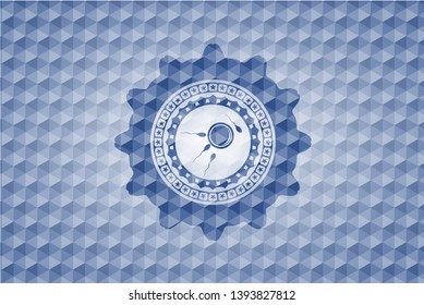 fertilization icon inside blue polygonal badge.