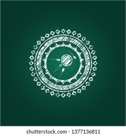 fertilization icon inside chalk emblem