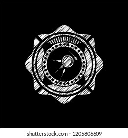 fertilization icon inside chalkboard emblem