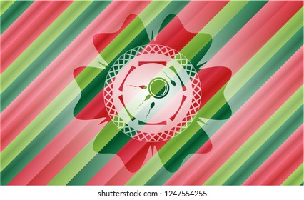 fertilization icon inside christmas badge.