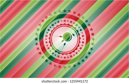 fertilization icon inside christmas badge background.
