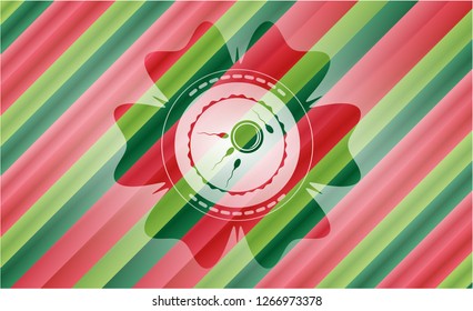 fertilization icon inside christmas badge.