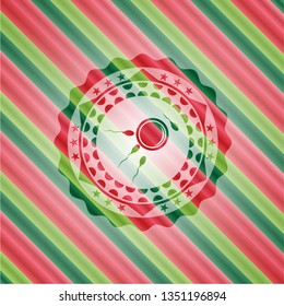 fertilization icon inside christmas badge.