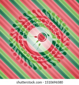 fertilization icon inside christmas badge background.