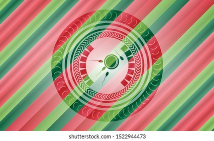 fertilization icon inside christmas badge.