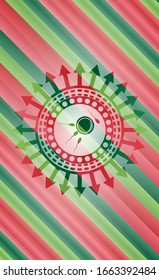 icono de fertilización dentro de la insignia de Navidad.