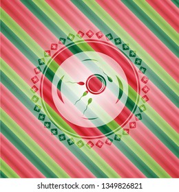 fertilization icon inside christmas colors style emblem.