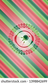 fertilization icon inside christmas colors style emblem.