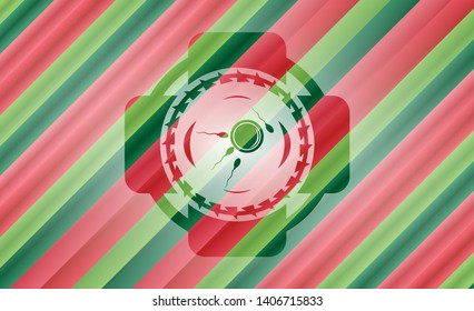 fertilization icon inside christmas colors style emblem.