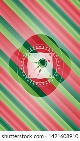 fertilization icon inside christmas colors style emblem.