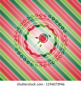 fertilization icon inside christmas emblem.