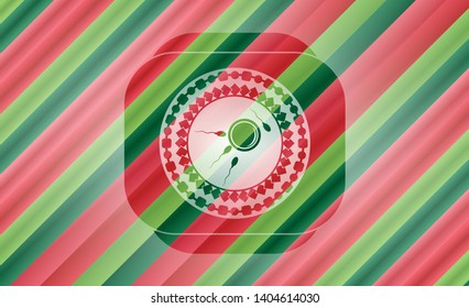 fertilization icon inside christmas emblem.