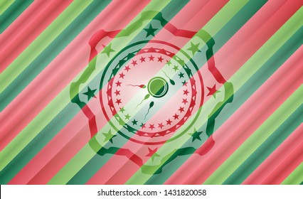 fertilization icon inside christmas style badge..