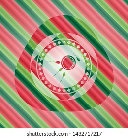 fertilization icon inside christmas style badge..