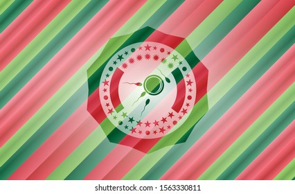 fertilization icon inside christmas style badge..