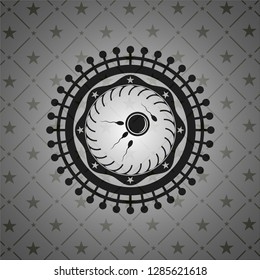 fertilization icon inside dark badge or emblem