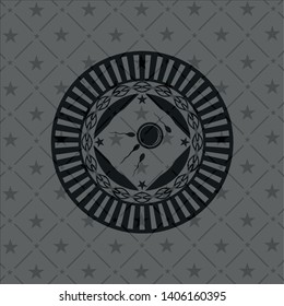 fertilization icon inside dark emblem. Retro