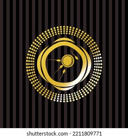 fertilization icon inside gold badge. 