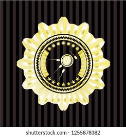 fertilization icon inside gold emblem
