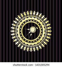 fertilization icon inside gold shiny emblem