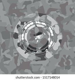 fertilization icon inside grey camouflage texture