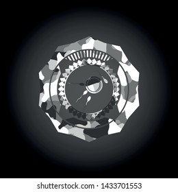 fertilization icon inside grey camouflaged emblem