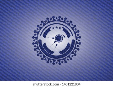 fertilization icon inside jean background