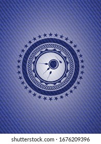 Icono de fertilización dentro del emblema de jean o denim o fondo de placa