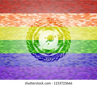 fertilization icon inside lgbt colors emblem 