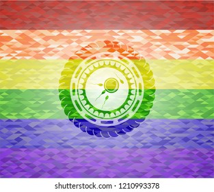 fertilization icon inside lgbt colors emblem 